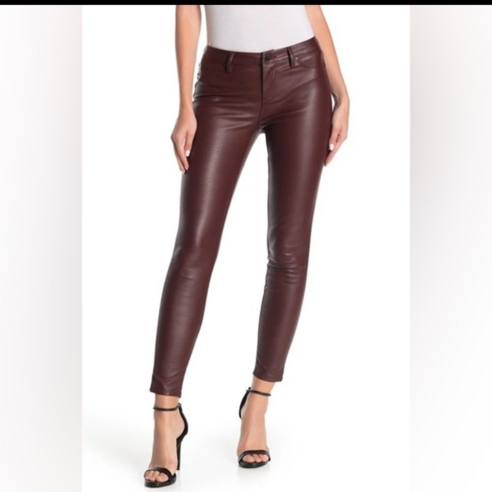 Blank NYC pants women vegan leather burgundy 25 Festival event resort Y2K goth